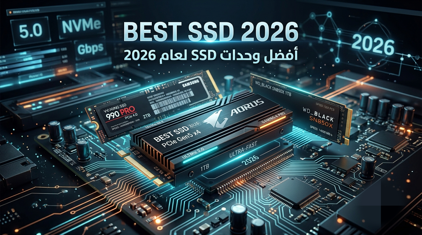 أفضل SSD للتخزين لعام 2026 دليل شامل لاختيار أسرع وحدة تخزين تناسب احتياجاتك